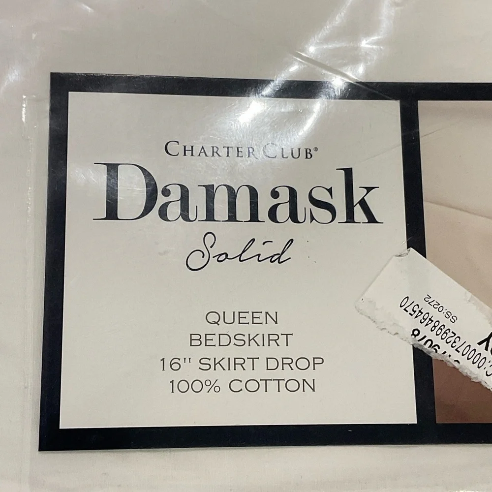 Charter Club Damask Solid Bedskirt - White and Gray